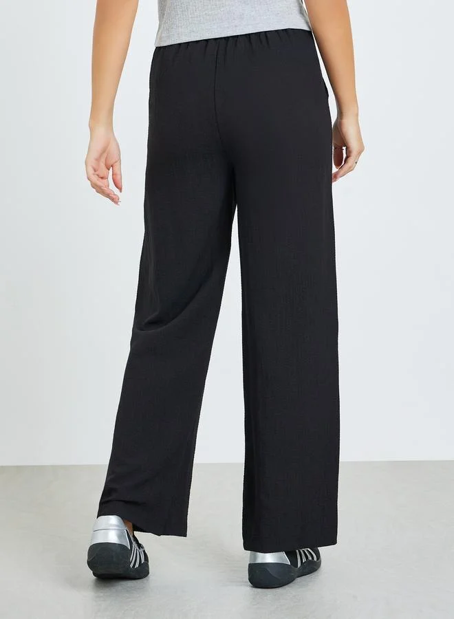 Take Two black Women Black Wide Leg Trousers for Women | Best Price UAE